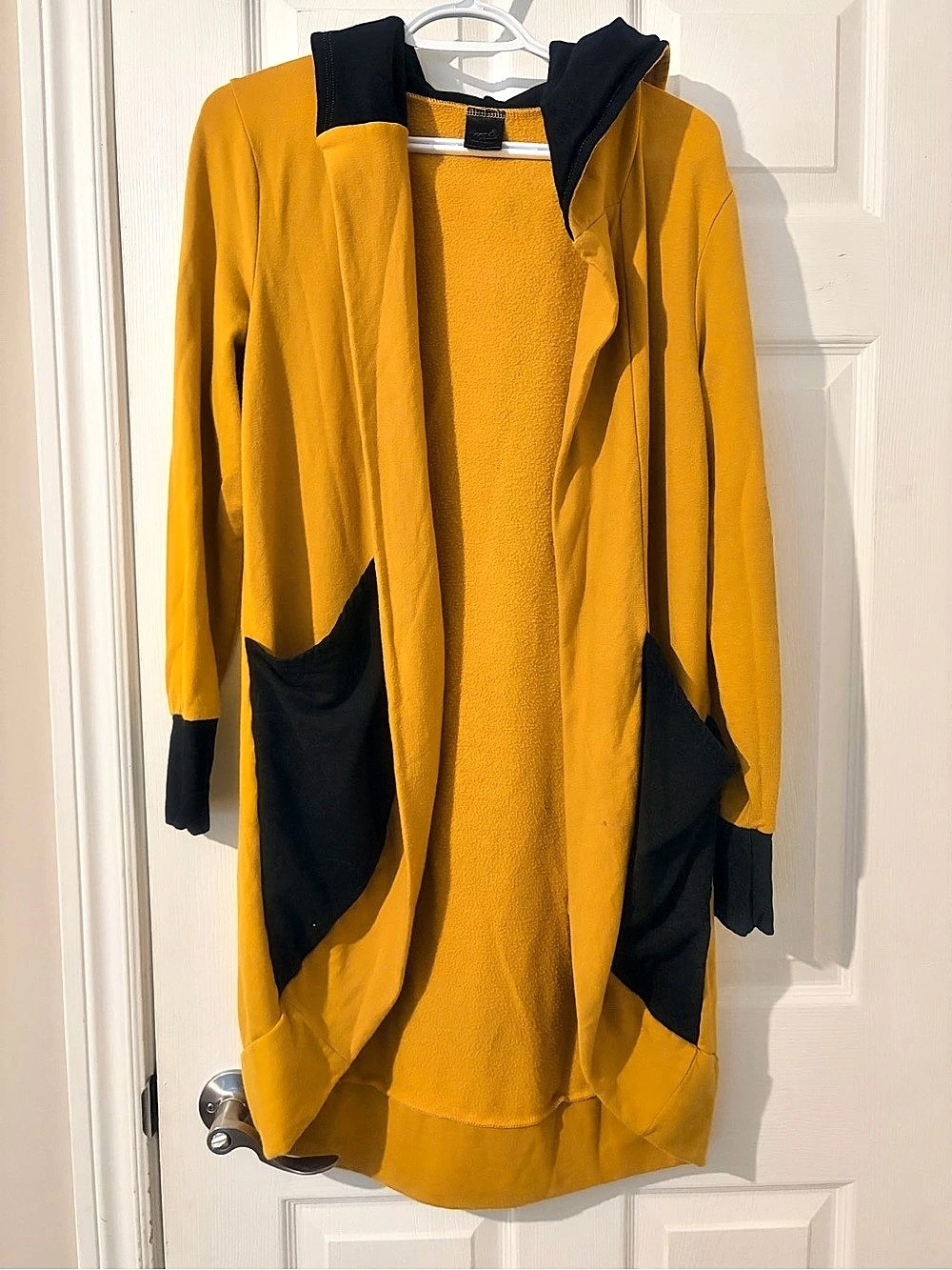 Pippa & Peach Yellow & Black Hooded Cardigan